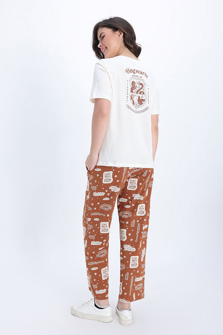 Zivame Harry Potter Knit Cotton Loungewear Set - Caremal Caf — image 4